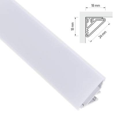 ALU Profil Ecke Leiste CORNER-LINE Küchenschrank für LED Streifen + Abdeckung