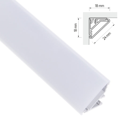 ALU Profil Ecke Leiste CORNER-LINE Küchenschrank für LED Streifen + Abdeckung