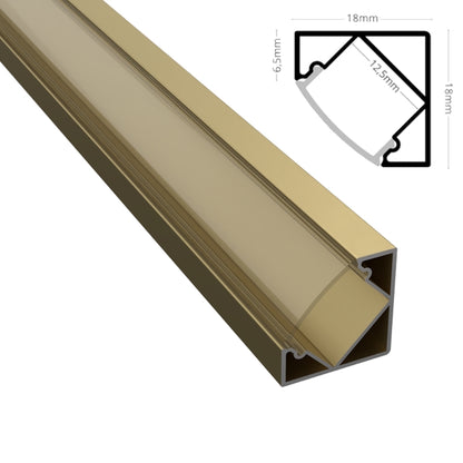 ALU Profil Schiene CORNER Ecke Leiste (18x12mm) champagner für LED Stripes 1m 2m