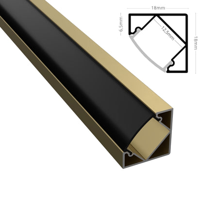 ALU Profil Schiene CORNER Ecke Leiste (18x12mm) champagner für LED Stripes 1m 2m