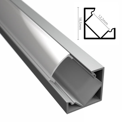 ALU Profil | Eck-Leiste | Schiene CORNER für LED Streifen + Abdeckung 1m 2m Ecke