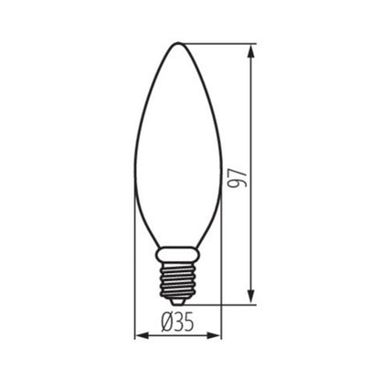 E14 LED Filament Kerze 4,5W 470Lm 230V Leuchtmittel warm weiß (2700K)