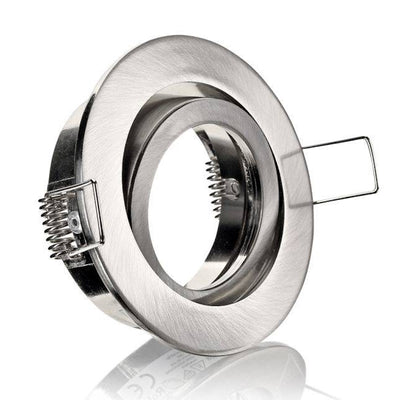 Einbaurahmen MR16/GU10 rund | schwenkbar 68mm=DA Eisen gebürstet IP20
