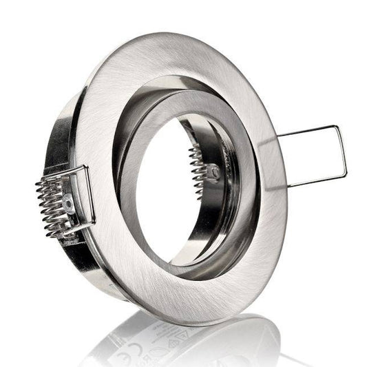 Einbaurahmen MR16/GU10 rund | schwenkbar 68mm=DA Eisen gebürstet IP20
