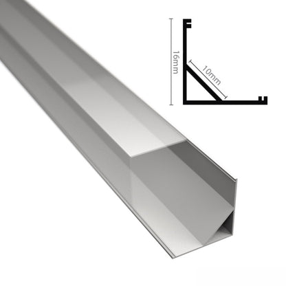 ALU Profil | Ecke Leiste | Schiene ECKIG-16 weiß für LED Streifen + Abdeckung