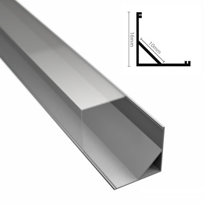 ALU Eck-Profil | Leiste | Schiene ECKIG-16 für LED Streifen + eckige Abdeckung