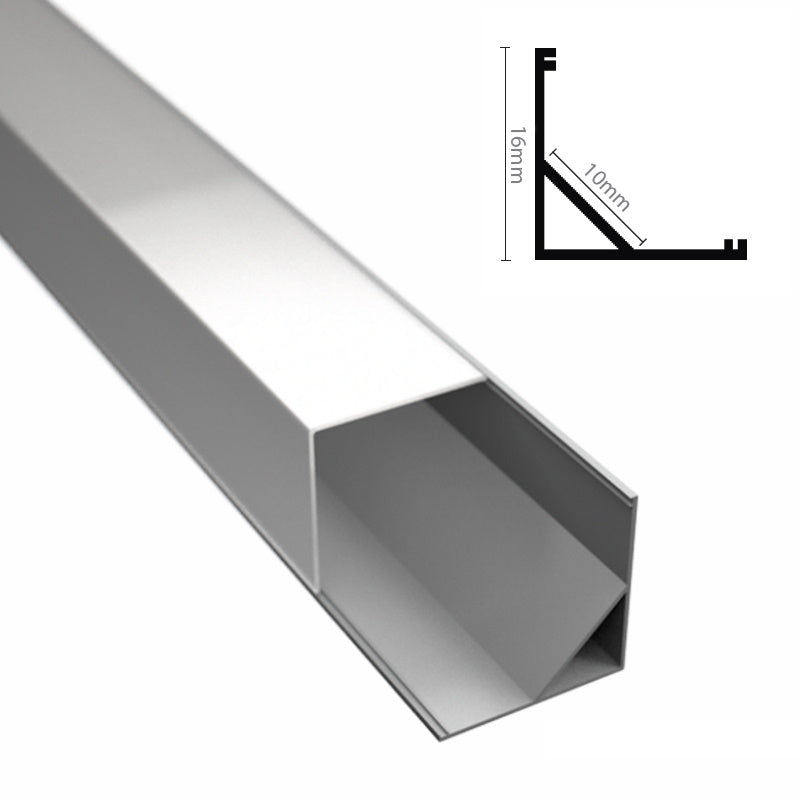 ALU Eck-Profil | Leiste | Schiene ECKIG-16 für LED Streifen + eckige Abdeckung