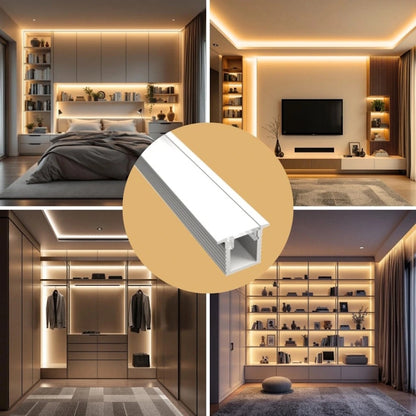 ALU Profil Schiene Leiste EINBAU-MINI (9x7,8mm) in weiß für LED Streifen 1m | 2m