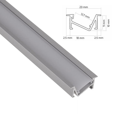 ALU Profil | Leiste | Schiene EINBAU-WL für LED Streifen + Abdeckung Winkel