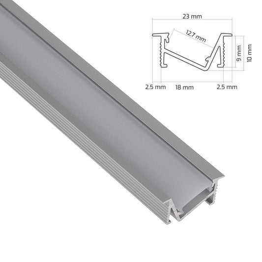 ALU Profil | Leiste | Schiene EINBAU-WL für LED Streifen + Abdeckung Winkel