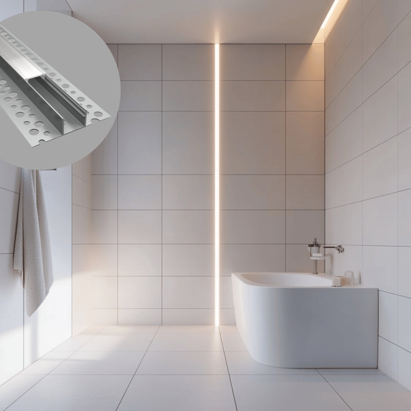 ALU Profil Leiste Einputz Trockenbau Rigips FLIESE-14T für Led Streifen 1m | 2m