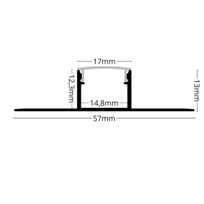 ALU Profil Leiste Einputz Trockenbau Rigips FLIESE-14T für Led Streifen 1m | 2m