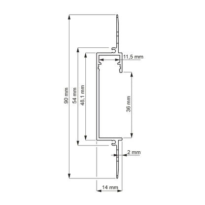 Einbau Profil Trockenbau Leiste Rigips EINPUTZ-FLAT-C Led Streifen + Abdeckung
