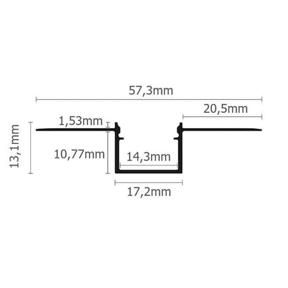 ALU Profil Einbau Trockenbau Rigips EINPUTZ-FLEX für Led Streifen + Abdeckung