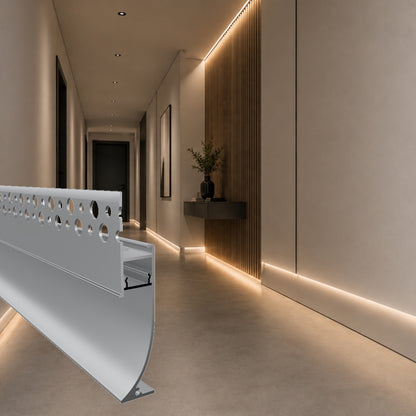ALU Profil Trockenbau Einbau Leiste Rigips EINPUTZ-FLOOR silber für Led Streifen