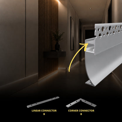 ALU Profil Trockenbau Einbau Leiste Rigips EINPUTZ-FLOOR silber für Led Streifen
