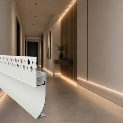 ALU Profil Trockenbau Einbau Leiste Rigips EINPUTZ-FLOOR weiß für Led Streifen