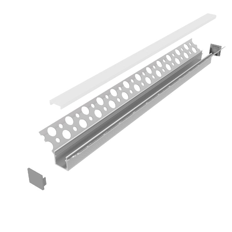 ALU Profil Trockenbau Leiste Rigips EINPUTZ-R90 für Led Streifen 1m 2m einputzen