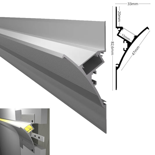 ALU-Profil Trockenbau Leiste Wand EINPUTZ-WALL-FULL für Led-Streifen 1m | 2m