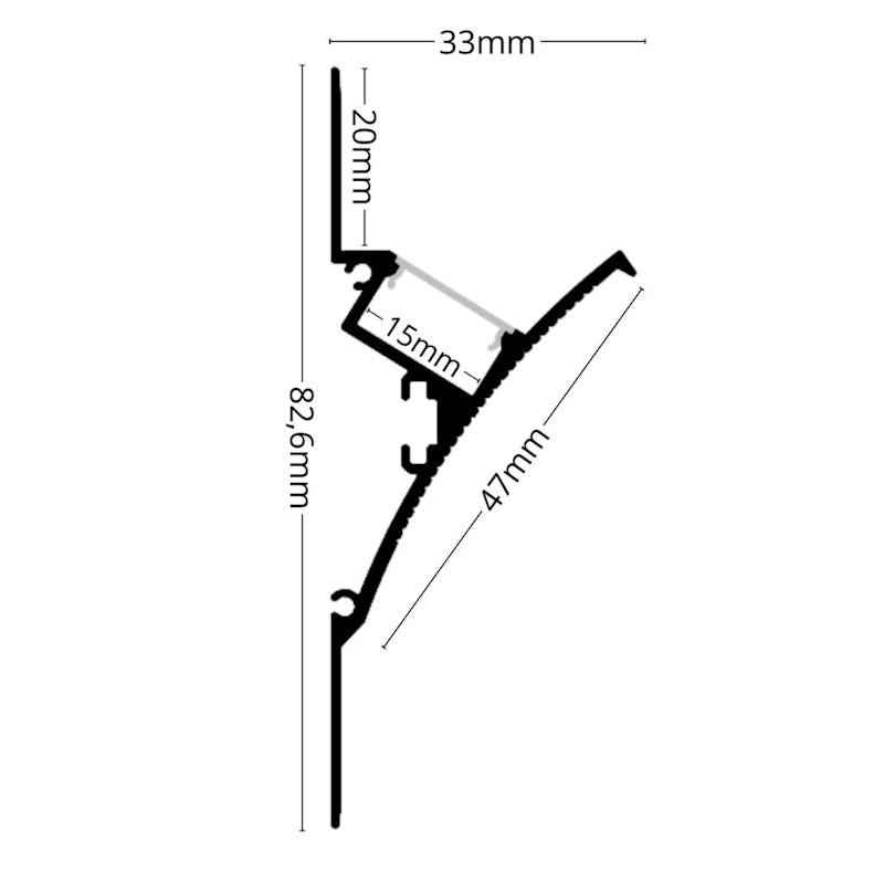 ALU-Profil Trockenbau Leiste Wand EINPUTZ-WALL für Led-Streifen Aufbau Schiene