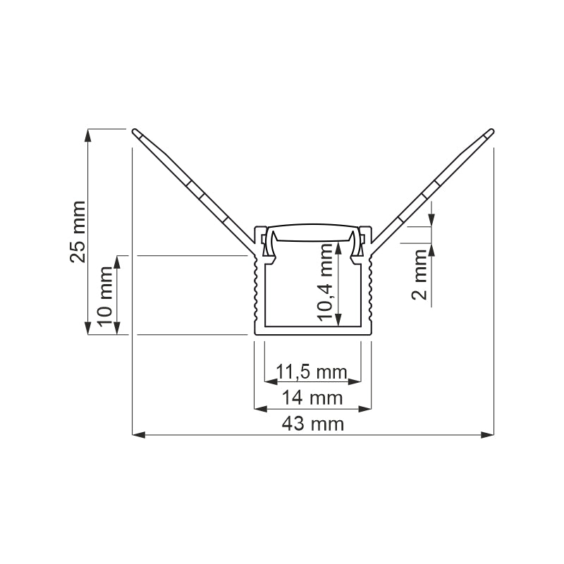 ALU Profil Trockenbau Leiste Rigips EINPUTZ-R90 für Led Streifen 1m 2m einputzen