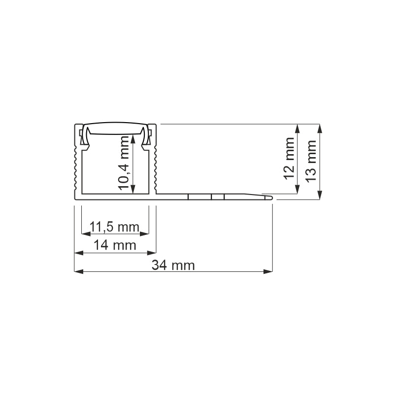 LED Trockenbau Profil "UNTERPUTZ-R0" für Streifen Rigips Unterbau Leiste 1m | 2m