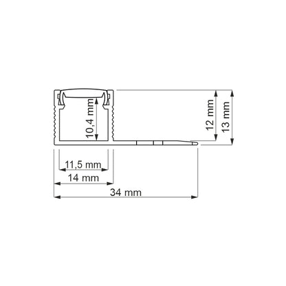 LED Trockenbau Profil "UNTERPUTZ-R0" für Streifen Rigips Unterbau Leiste 1m | 2m