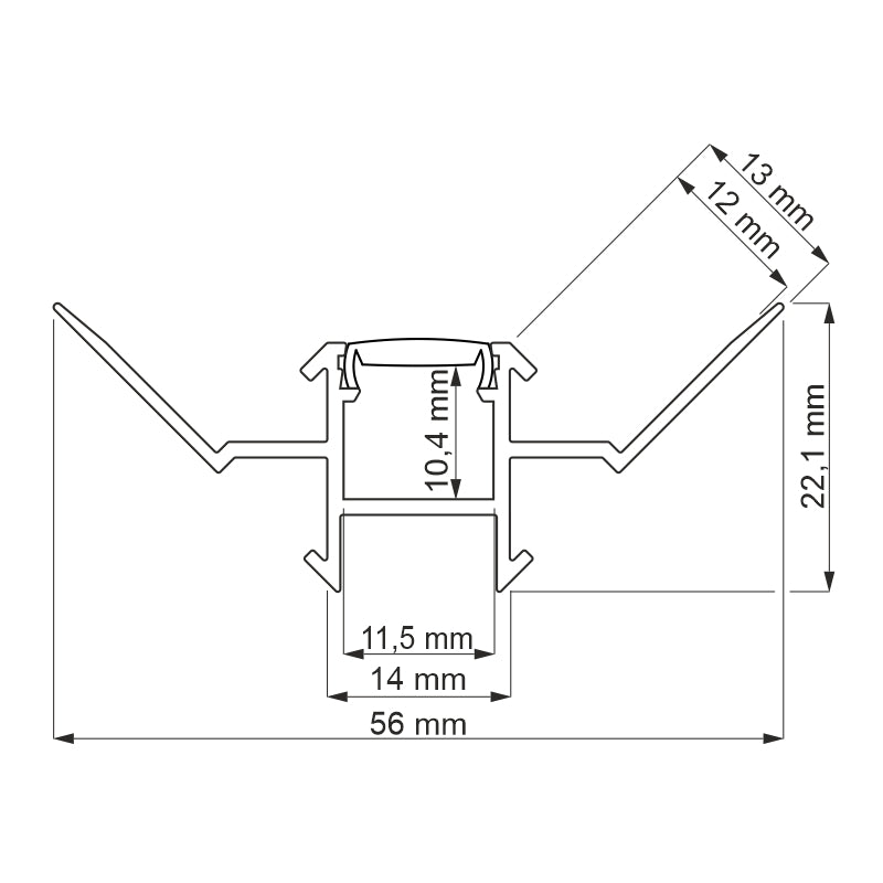 LED Trockenbau Profil "UNTERPUTZ-R90" für Streifen Rigips Unterbau Leiste 1m | 2m