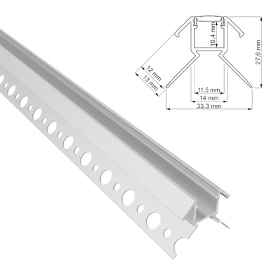 LED Trockenbau Profil UNTERPUTZ-R270 für Streifen Rigips Unterbau Leiste 1m | 2m
