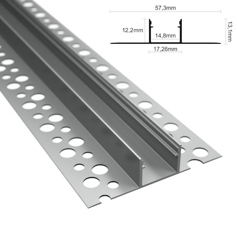 ALU Profil Leiste Einputz Trockenbau Rigips FLIESE-14T für Led Streifen 1m | 2m