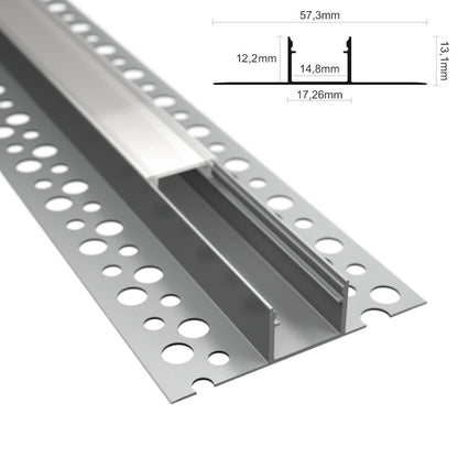 ALU Profil Leiste Einputz Trockenbau Rigips FLIESE-14T für Led Streifen 1m | 2m