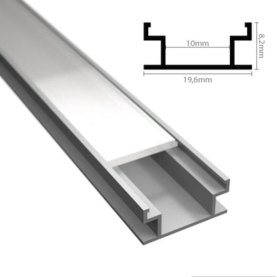 ALU Profil | Leiste | Schiene FLOOR für LED Streifen + Abdeckung Einbau silber
