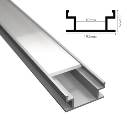 ALU Profil | Leiste | Schiene FLOOR für LED Streifen + Abdeckung Einbau silber