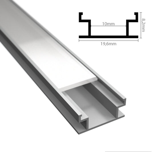 ALU Profil | Leiste | Schiene FLOOR für LED Streifen + Abdeckung Einbau silber