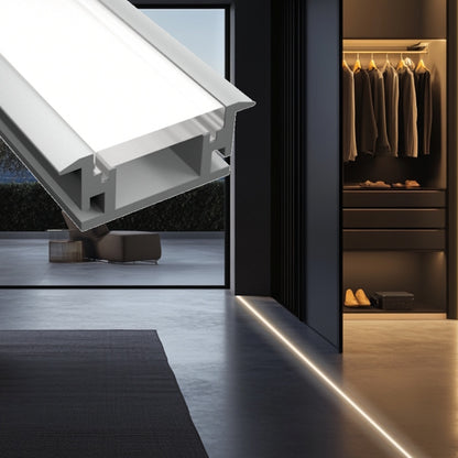 Einbau Boden Profil FLOOR-12 trittfeste Leiste für Led Streifen + Abdeckung