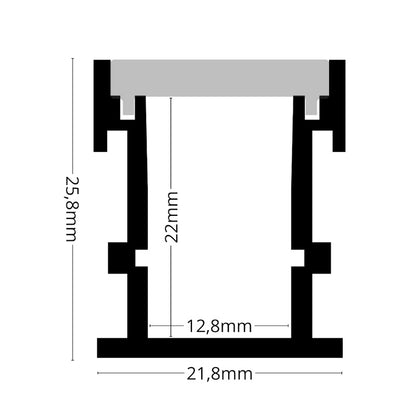 Einbau Boden Profil FLOOR-12-H trittfeste Leiste für Led Streifen + Abdeckung