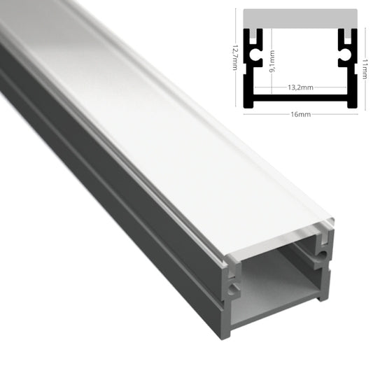 Einbau Boden Profil FLOOR-13 trittfeste Leiste für Led Streifen + Abdeckung