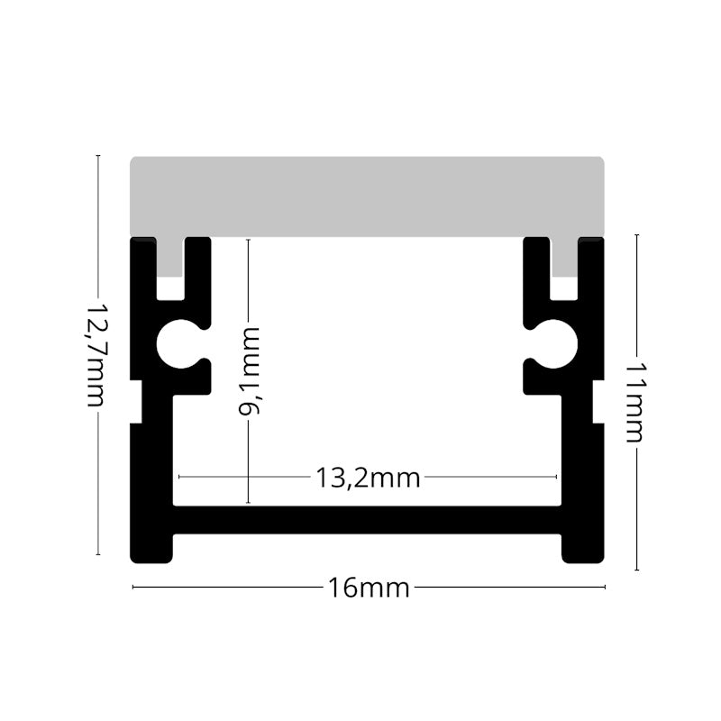 Einbau Boden Profil FLOOR-13 trittfeste Leiste für Led Streifen + Abdeckung