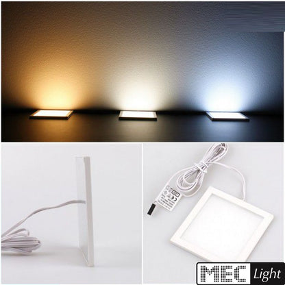 LED AUFBAU Möbel/Unterbauleuchte FOTON G:weiß Set 1-6 Leuchten, Schalter-Trafo