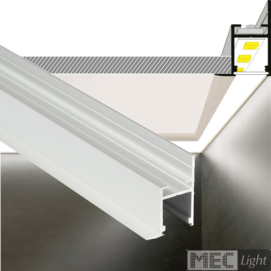 ALU Profil | Leiste Schattenfuge Schiene FRAME-14 für Led Streifen + Abdeckung