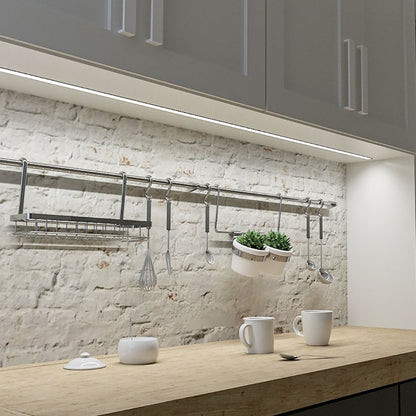 ALU Profil Leiste Einbau Schiene FUGE-15 schwarz für LED Streifen + Abdeckung