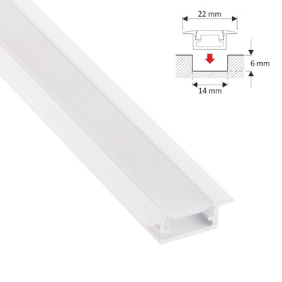 ALU Profil | Leiste | Einbau Schiene FUGE in weiß für LED Streifen + Abdeckung