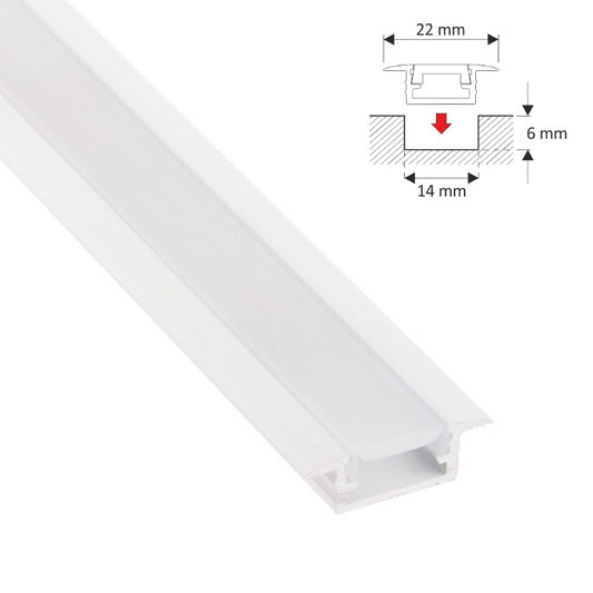 ALU Profil | Leiste | Einbau Schiene FUGE in weiß für LED Streifen + Abdeckung