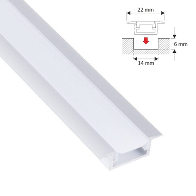 ALU Profil | Leiste | Einbau Schiene FUGE silber für LED Streifen + Abdeckung
