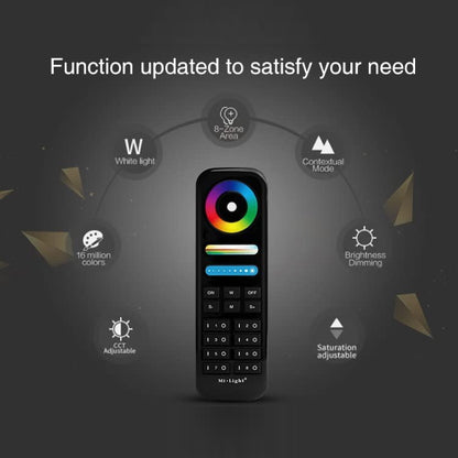 3in1 Fernbedienung RGB+CCT LED 8 Zonen Farbsteuerung LEDs, Miboxer, schwarz