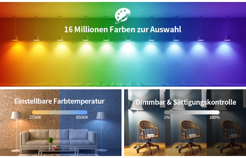 GU10 LED Strahler | Spot RGB+CCT 6W dimmbar 2.4G RF 550Lm 230V Miboxer