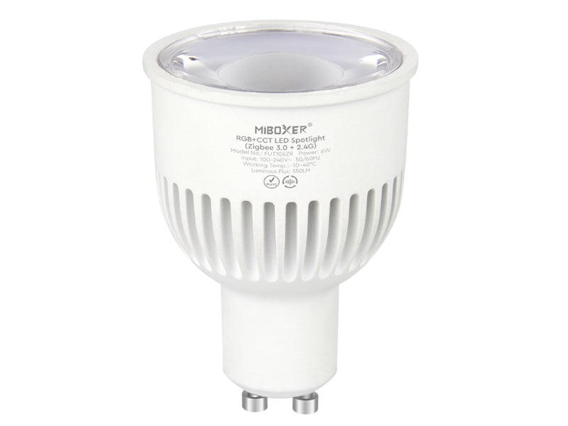 GU10 LED Strahler | Spot RGB+CCT 6W dimmbar Zigbee 3.0 + 2.4G RF 550Lm 230V Miboxer