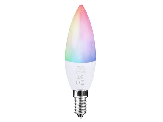 E14 RGB+CCT LED-Kerzenlampe 4W, CCT 2700-6500K, dimmbar, Miboxer