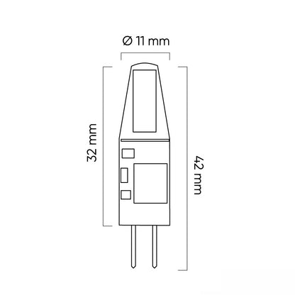 G4 LED Stiftsockel COB Leds 1,5W 120Lm 12V AC/DC 360° warm weiß (2700k)