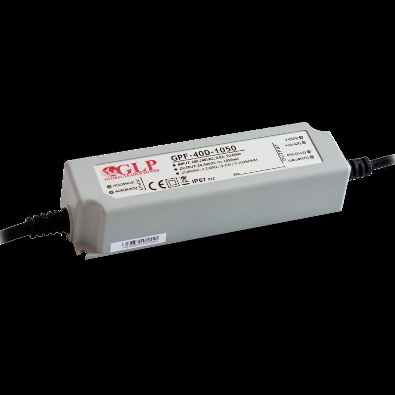 LED Konstantstrom Trafo dimmbar 1050mA mit PFC 24~40V 25-42W (GPF-40D-1050) IP67